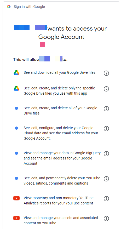 GCP OAuth Allow List Screen