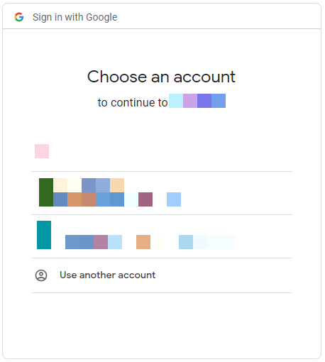 GCP Choose Account Screen